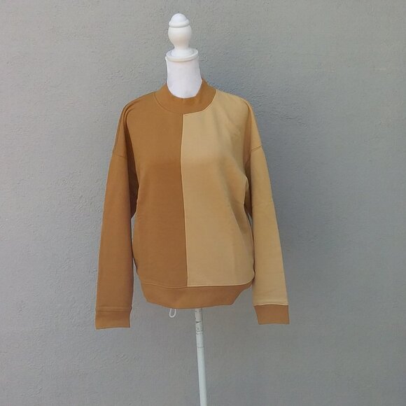 NEW Madewell Top Women's Size Small Knit Two-Tone Knit Purdue Gold HOST PICK - Picture 2 of 9